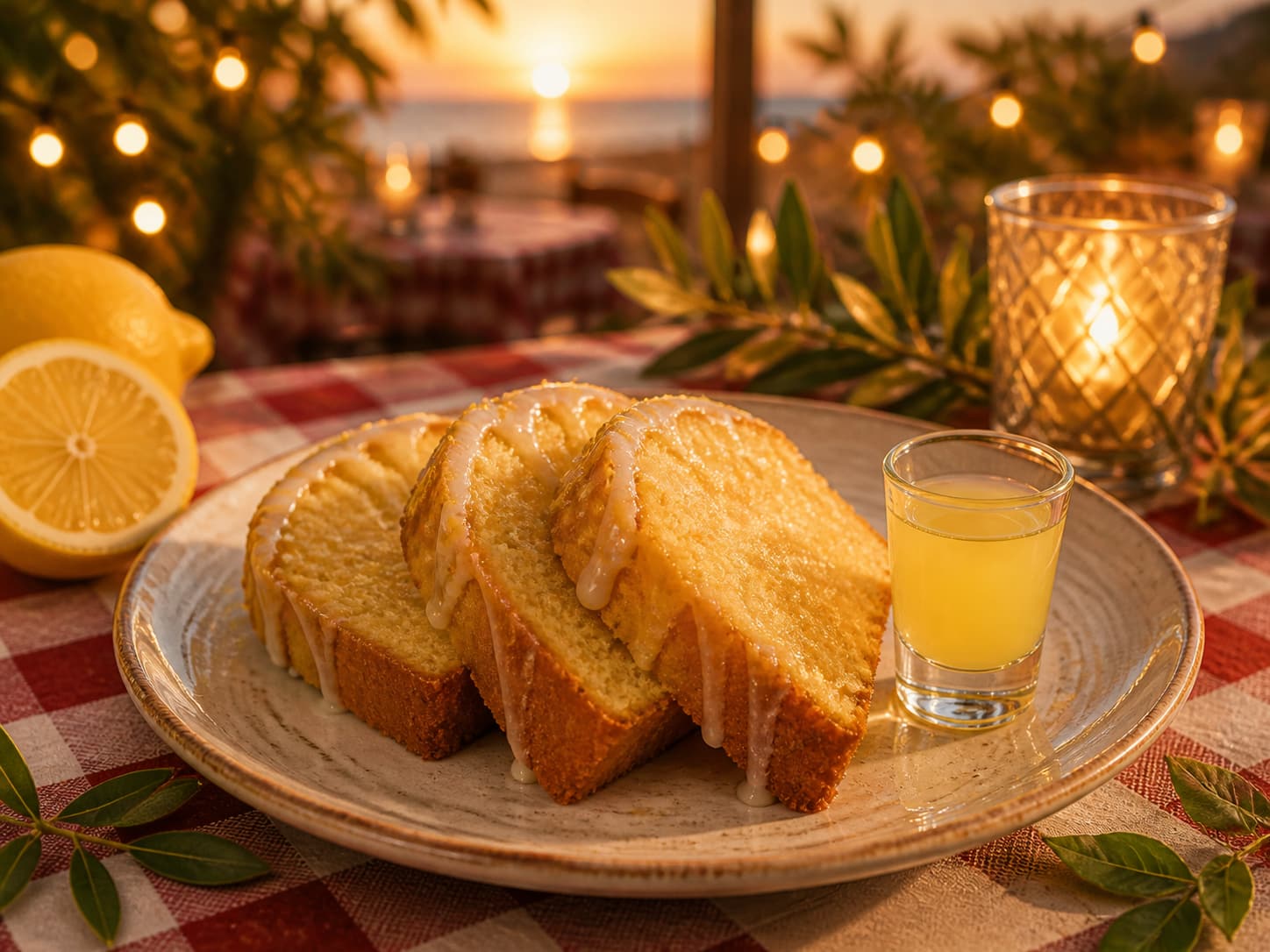 Ciambellone al Limone mit Limoncello als Dolce beim Ferragosto Nonna-Abend im Atmosfera